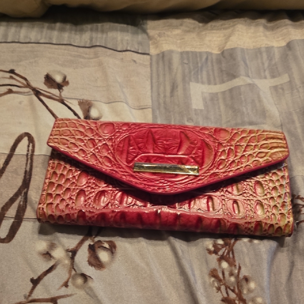 Pink And Green Leather Like Wallet